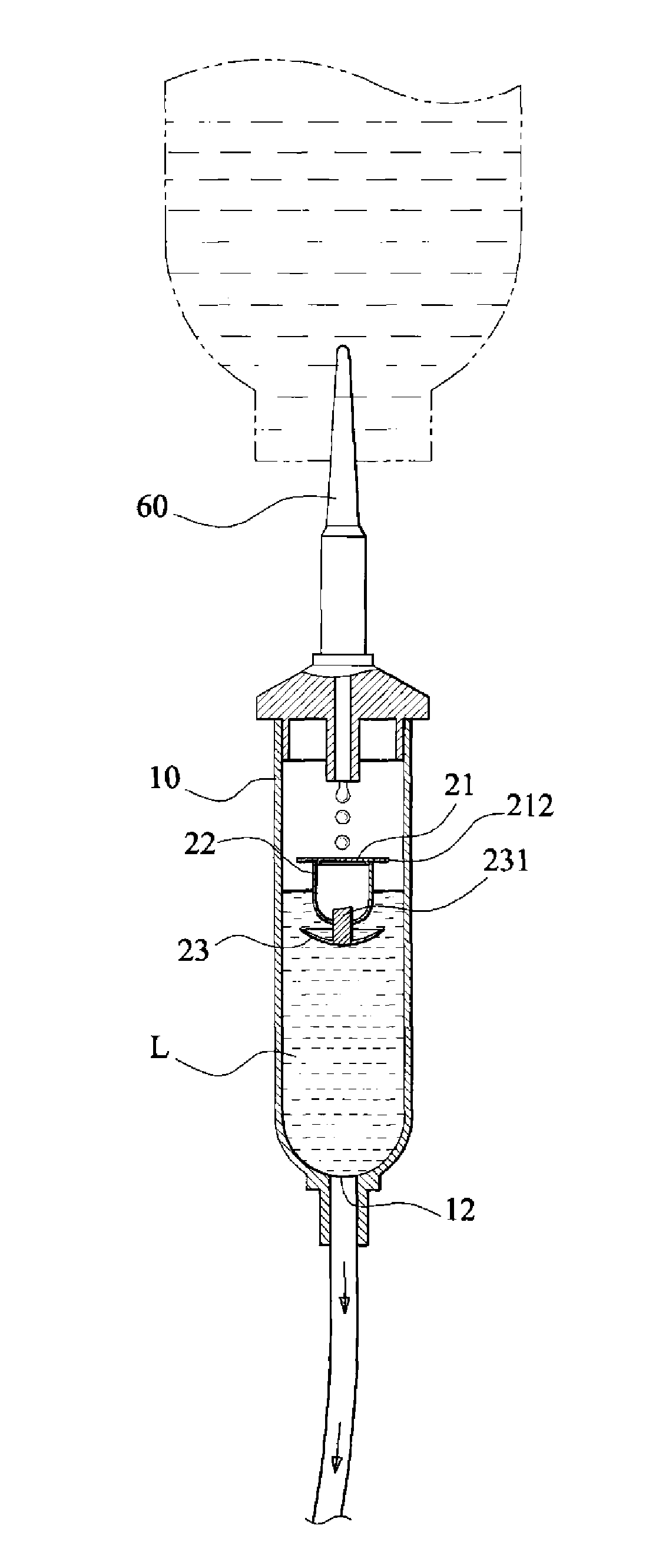 Liquid stopping control device of drop infusion apparatus