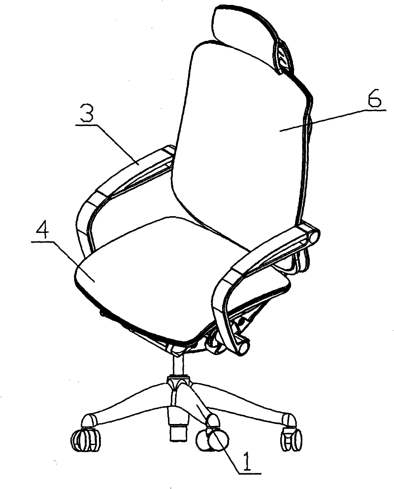 Chair with seat sliding to drive backrest to incline