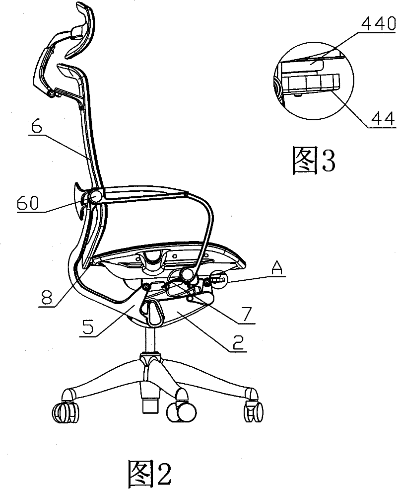 Chair with seat sliding to drive backrest to incline