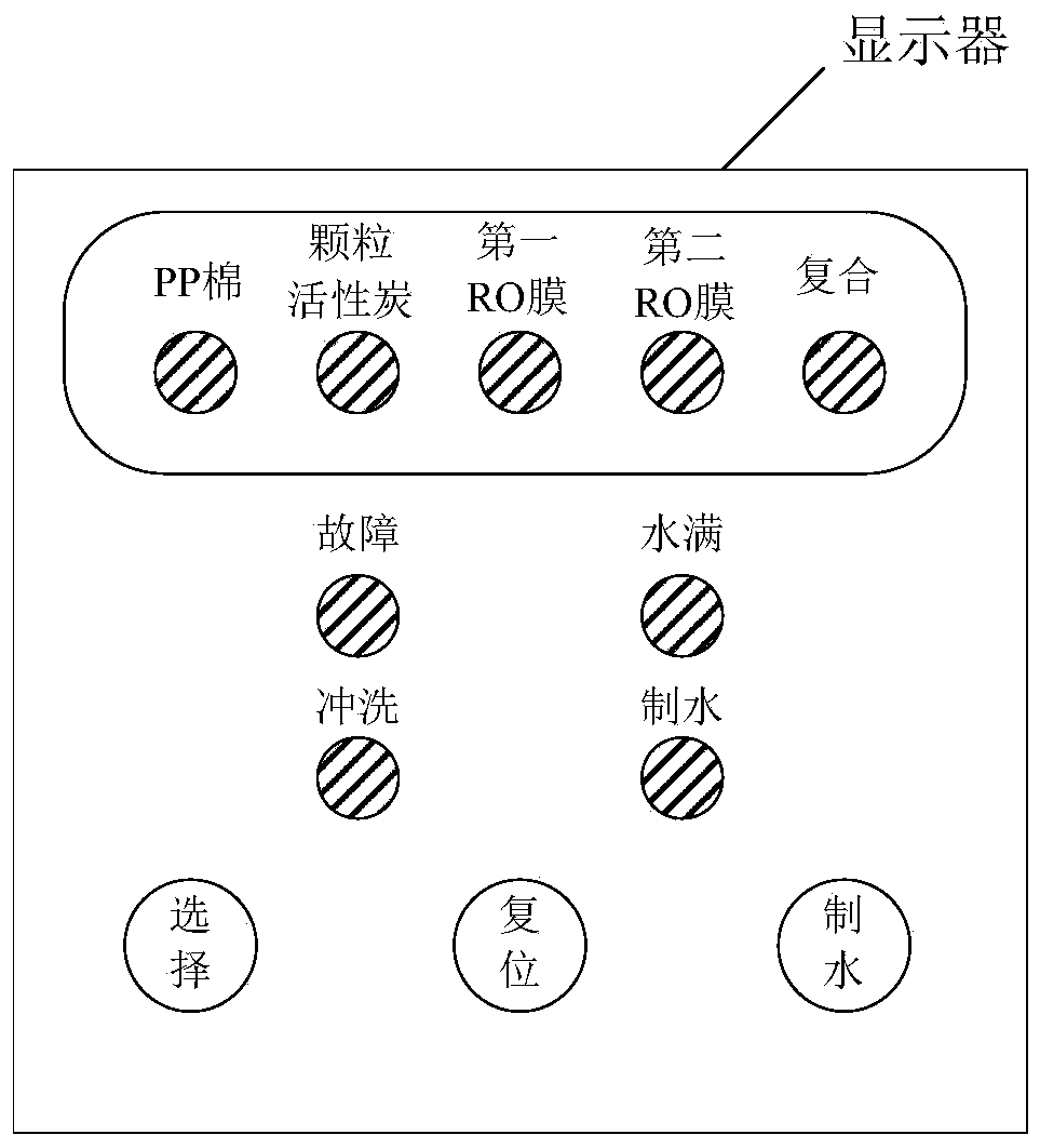 Water purifier and method for determining remaining life value of water filter element in the water purifier