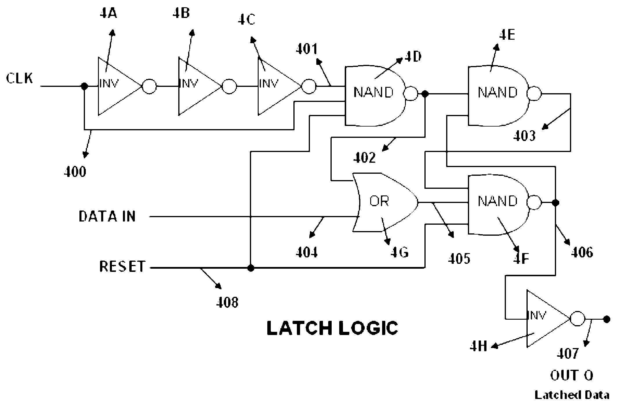 High speed data bit latch circuit