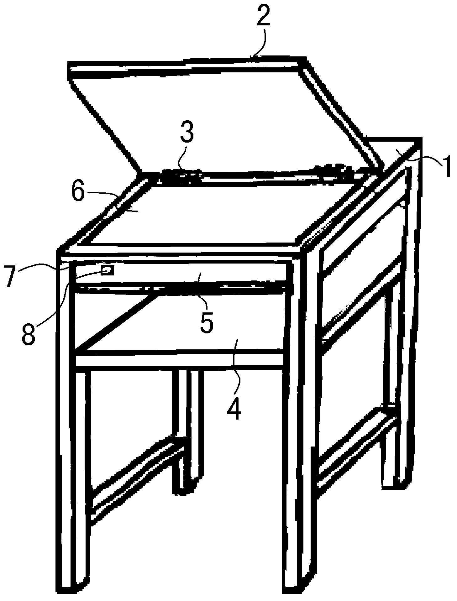 Desk for tracing over red characters