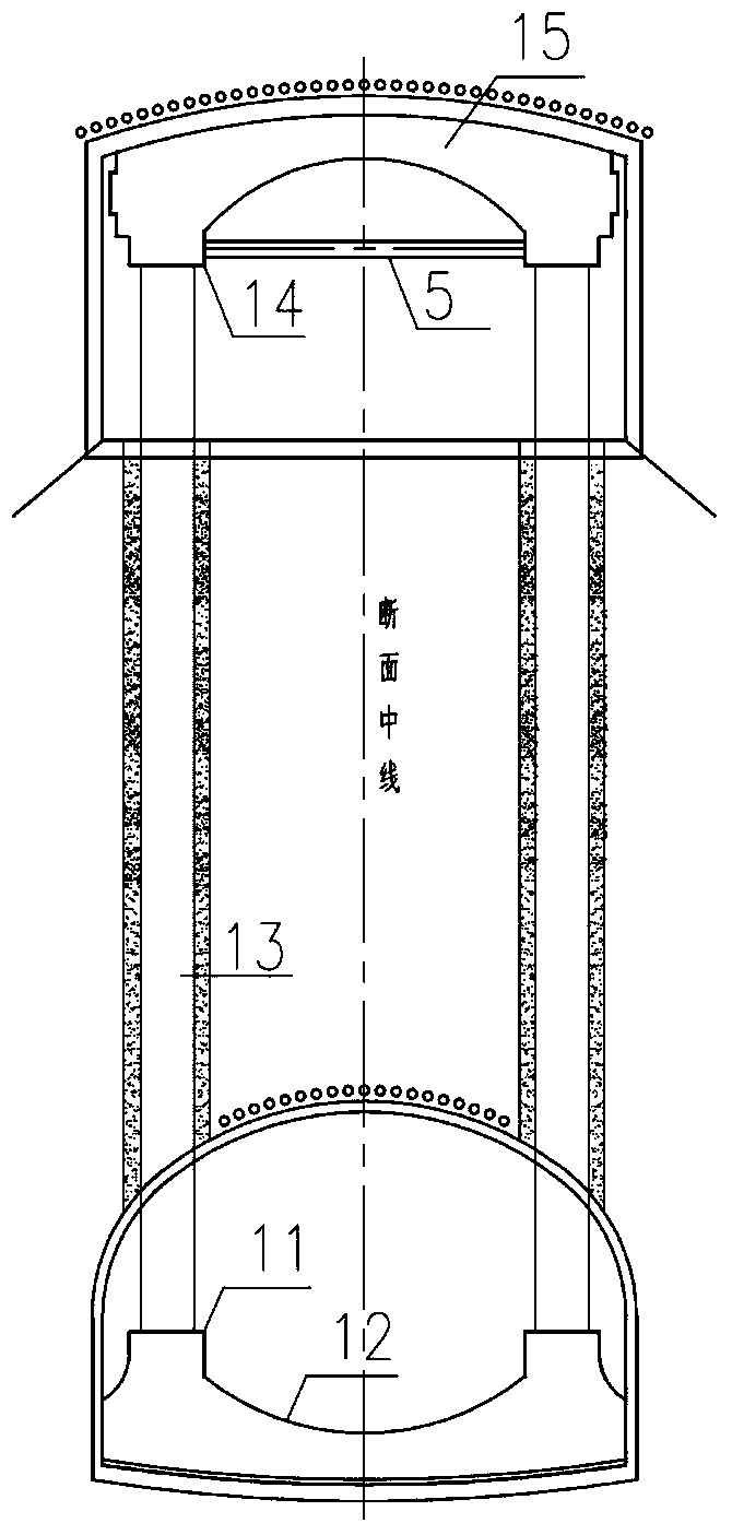 Canopy structure and construction method of three-story subway station in underground excavation in rocky strata