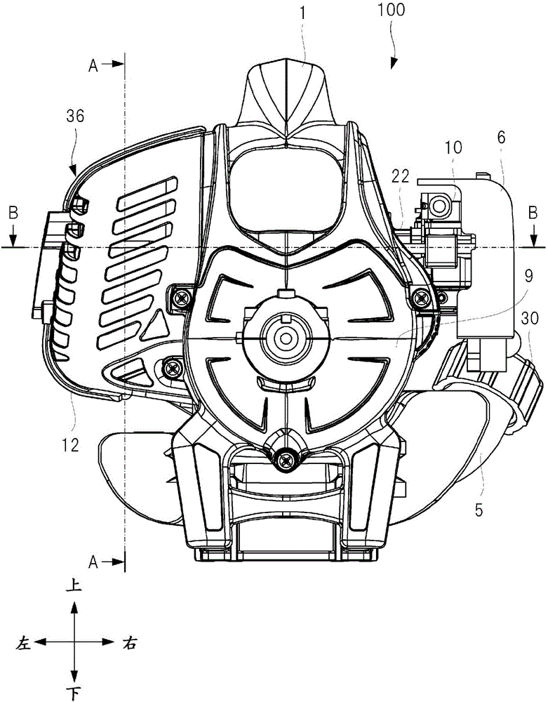 Air-cooled engine and engine working machine