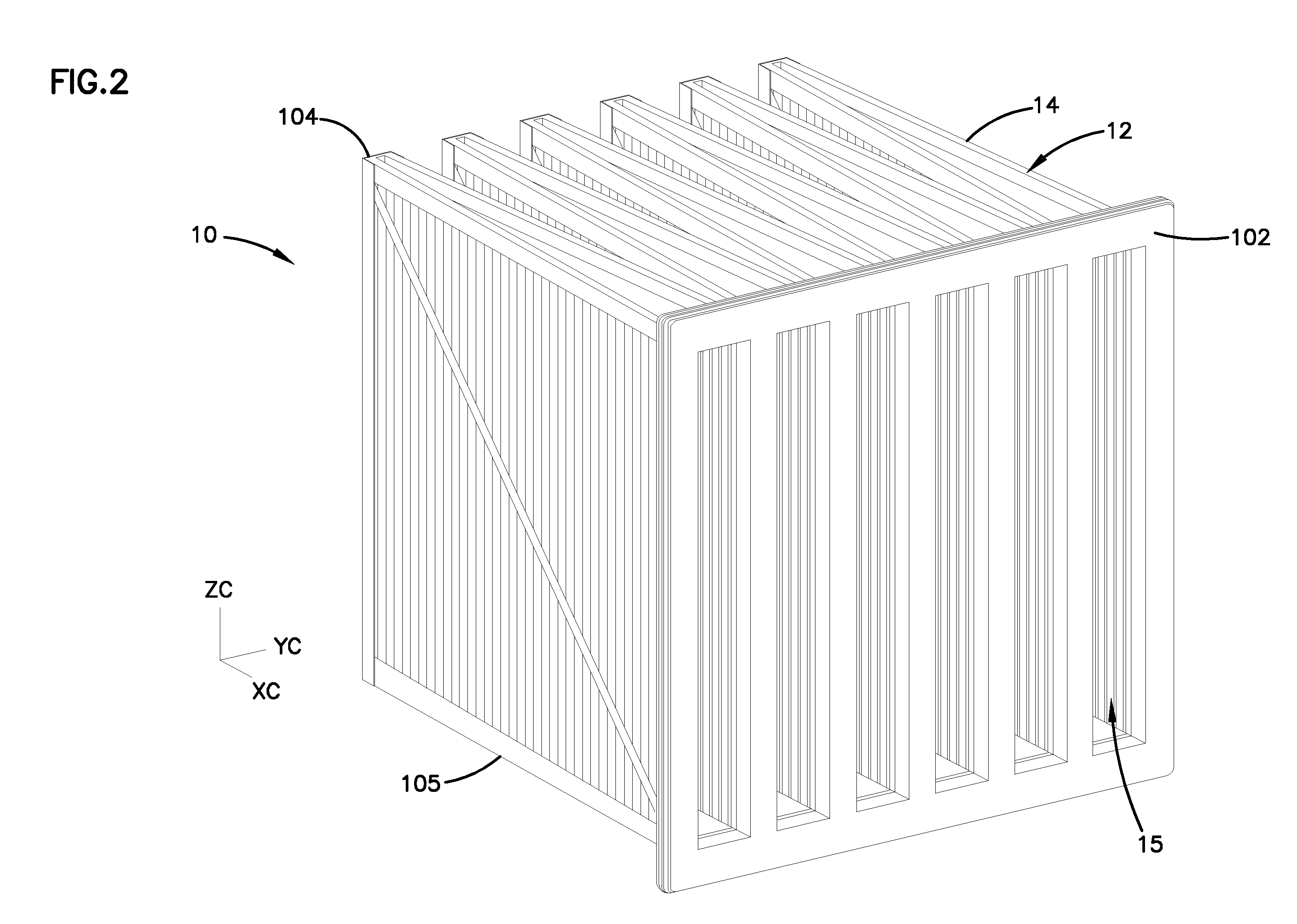 Filter assembly with pleated media pockets, and methods