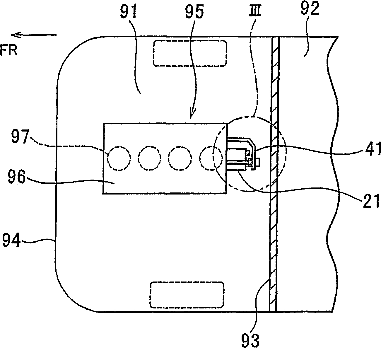 Fuel supply system component protective construction