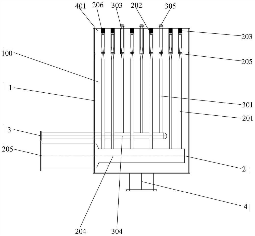 Anti-backfire multi-nozzle burner and waste gas treatment method