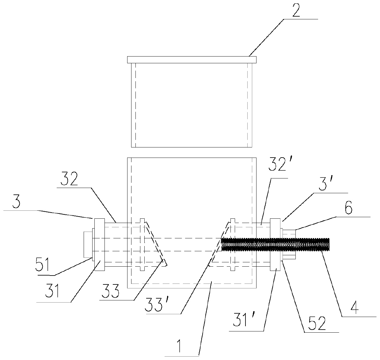 Sand box type jacking structure