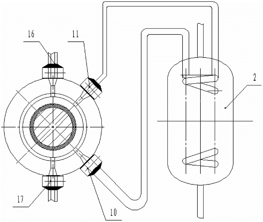 Mechanical seal device for high-temperature and high-pressure forced hot water circulating pump
