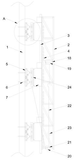 Electric lifting climbing frame device for constructional engineering