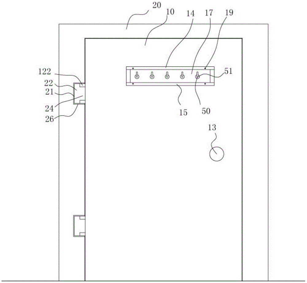 Door body structure with simple connecting piece and moving hooks