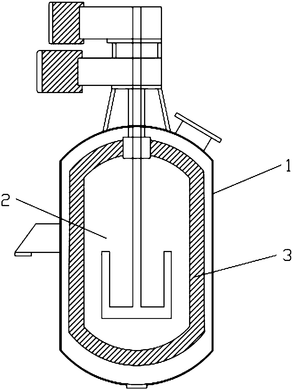 Stirring structure for reinforcing olefin polymerization and method for reinforcing olefin polymerization