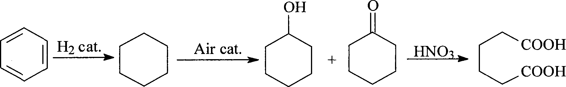 Method for preparing adipic acid by using cyclohexane catalytic oxidation one-step method