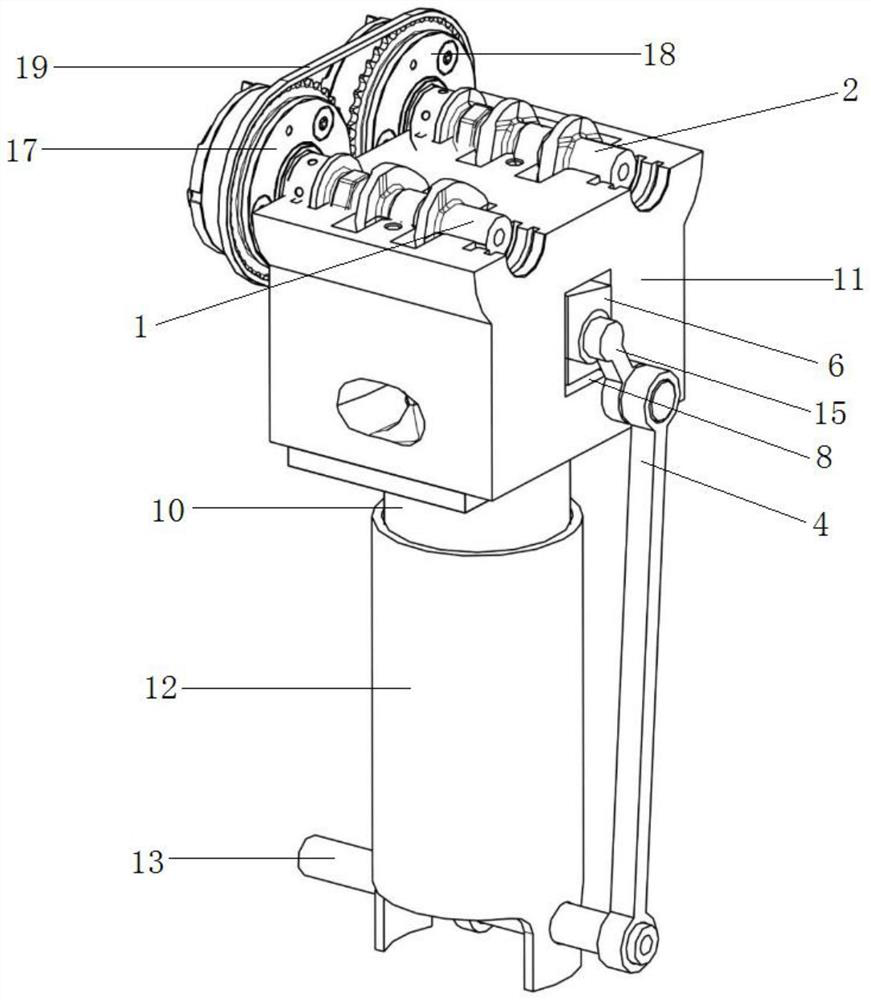 Engine motion structure with variable compression ratio