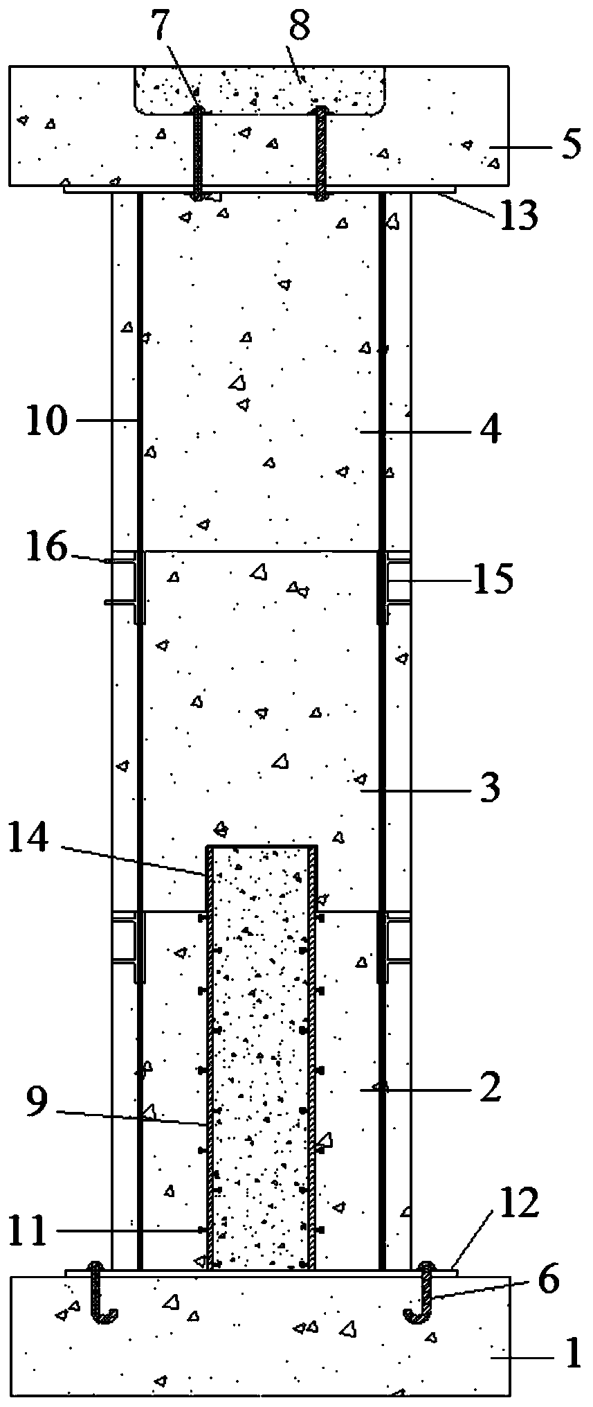 Prefabricated stiff concrete-filled steel tube and reinforced concrete assembled pier and construction process thereof