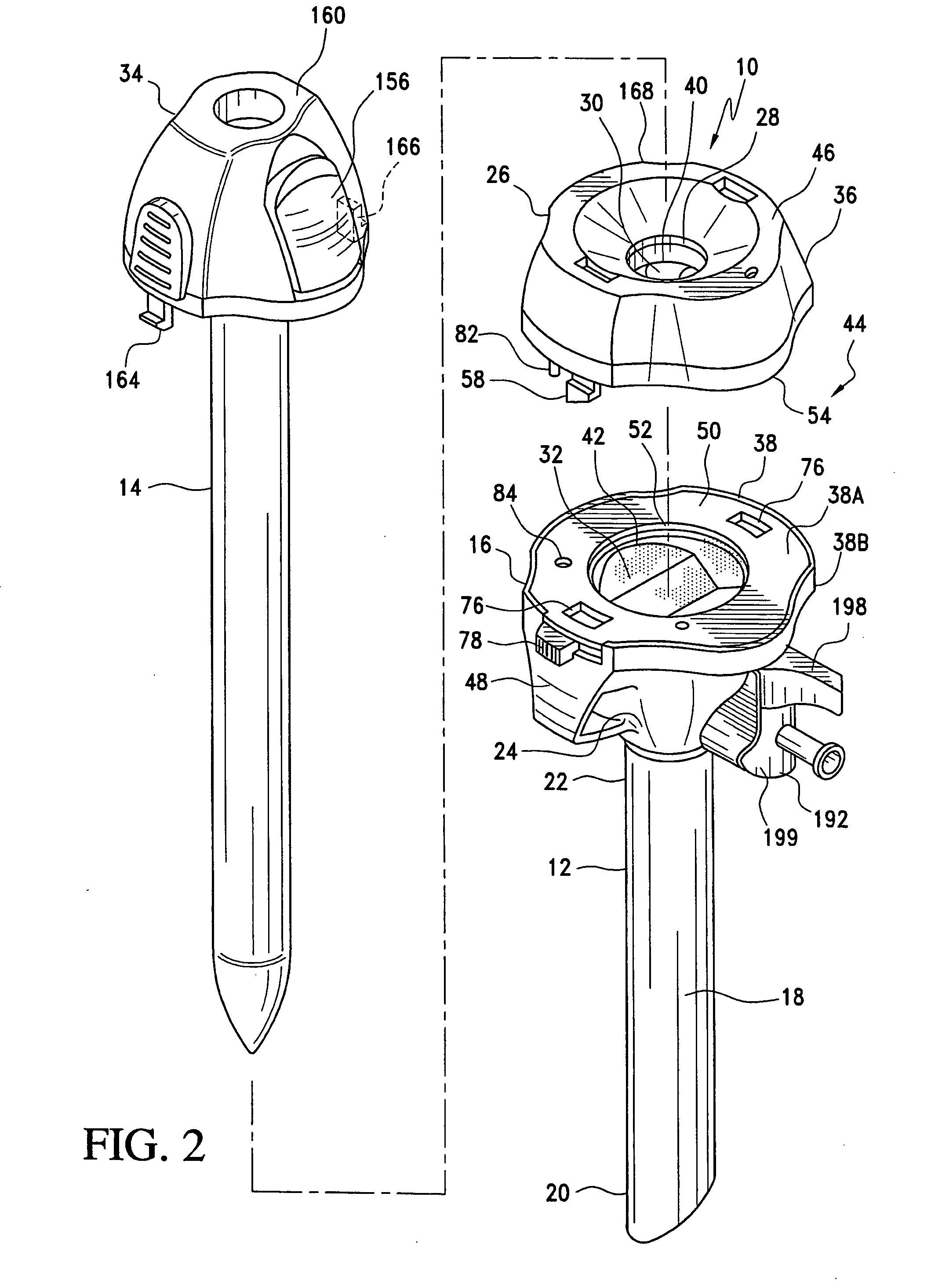 Low-profile, recessed stop-cock valve for trocar assembly