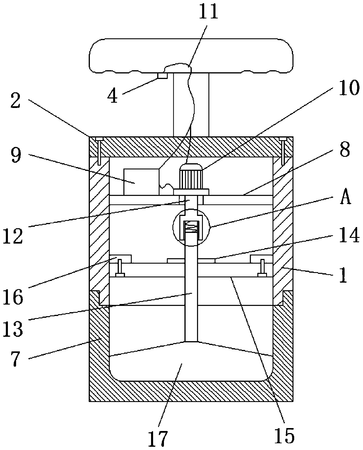 Grinding device for solid medicine detection