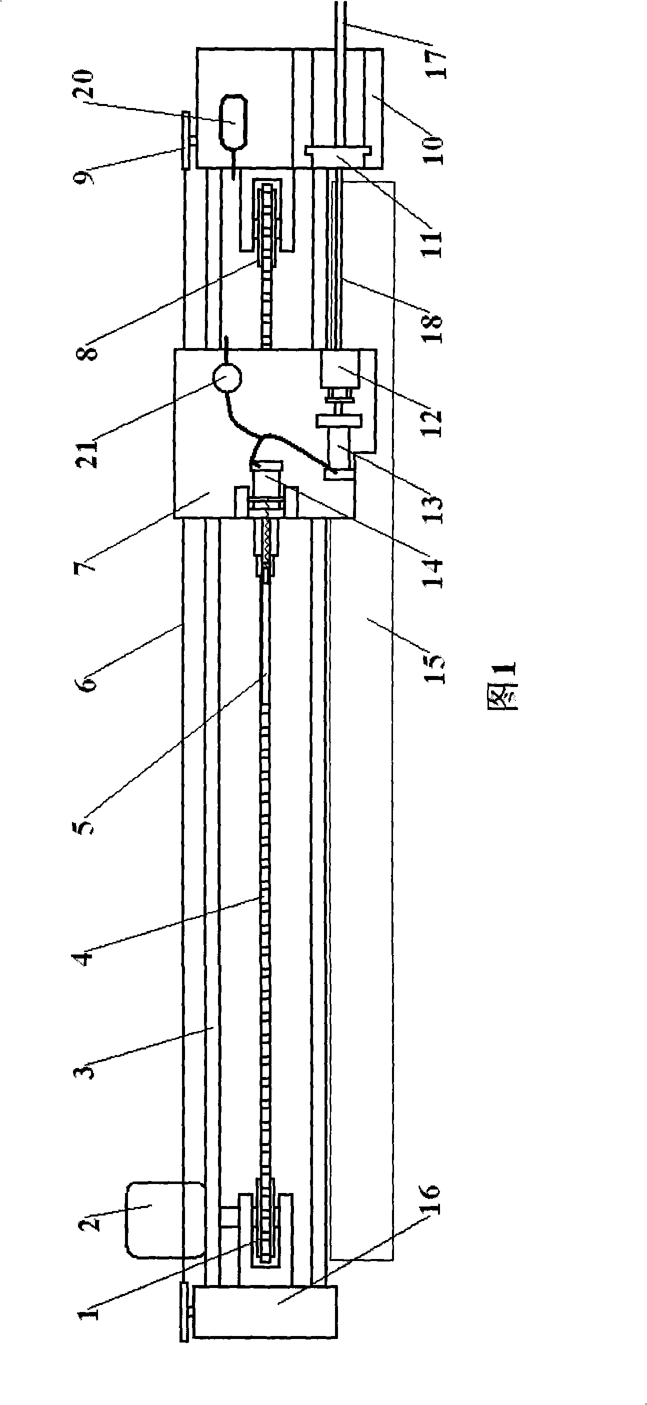 Control mechanism of vertical pulling machine of copper pipe