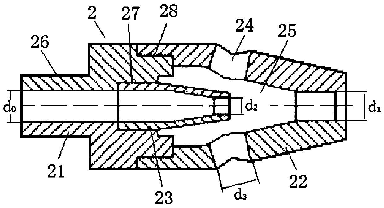 Abrasive water jet cutting nozzle and application thereof