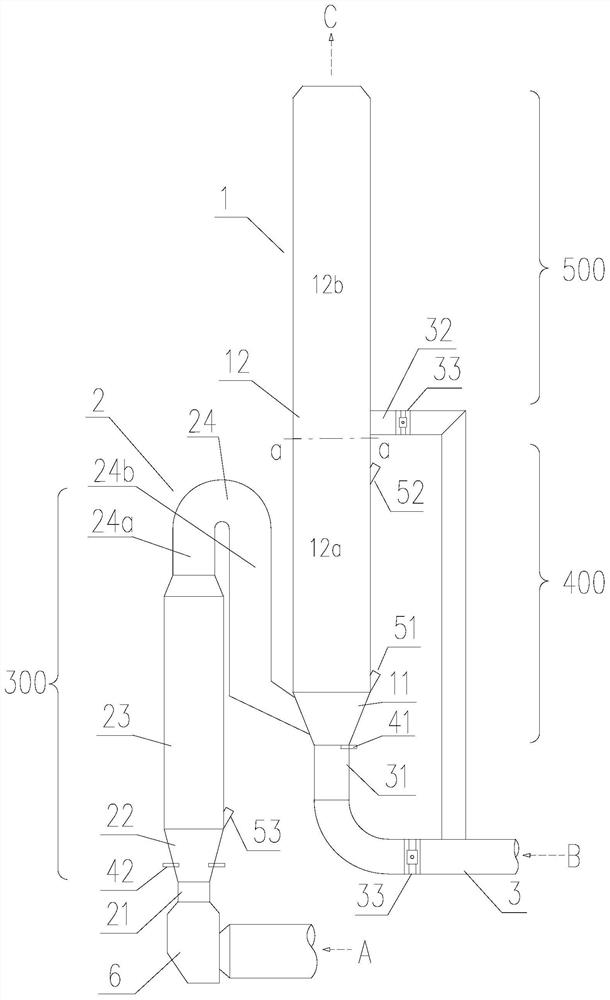 Partition organization combustion self-denitration system with reduction furnace and decomposing furnace and process