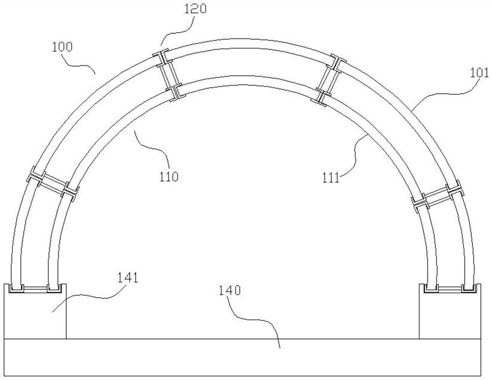 Construction system and construction method of double-layer arch support for highway soft rock tunnel