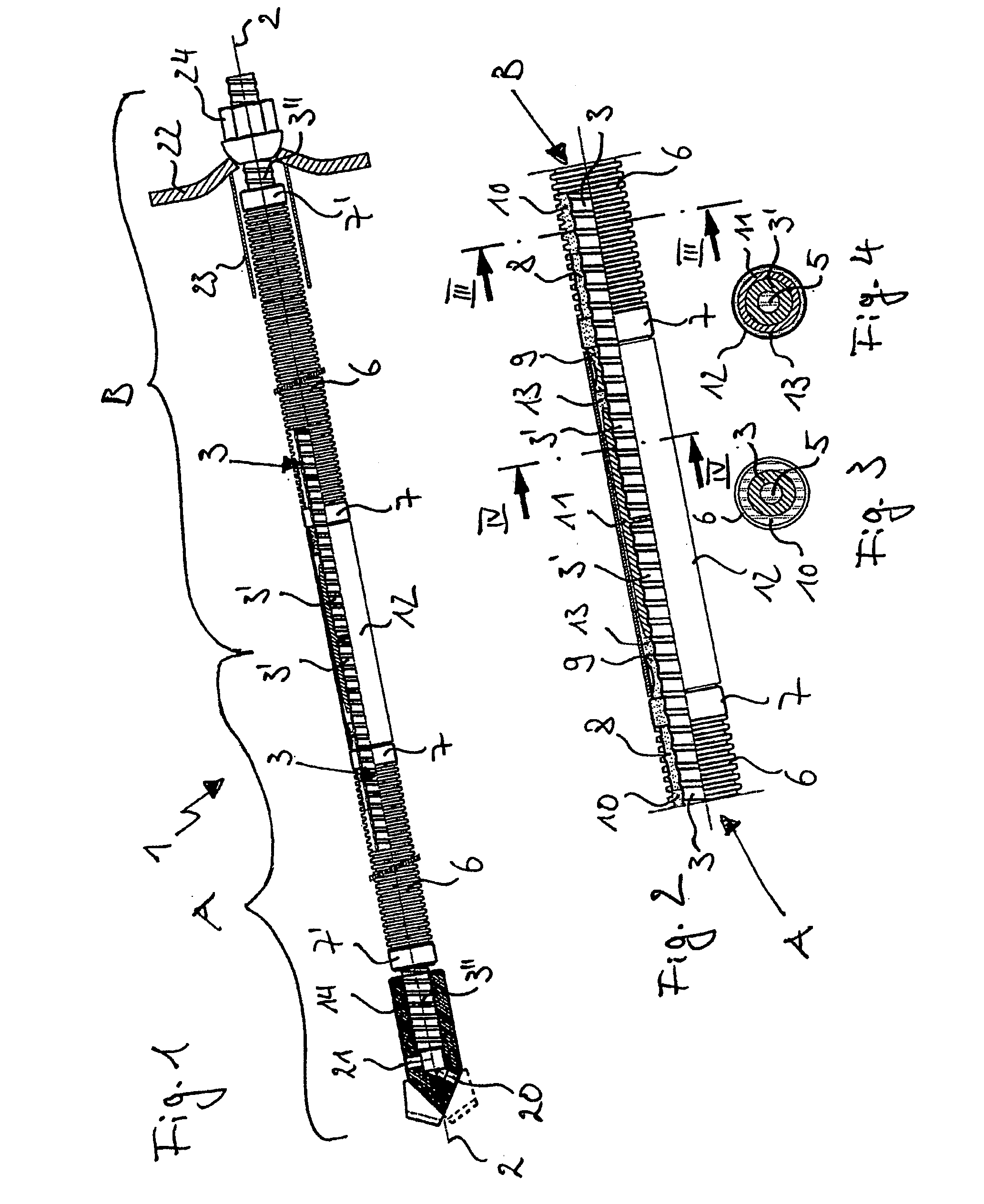 Corrosion-protected, self-drilling anchor and anchor subunit and method for the production thereof