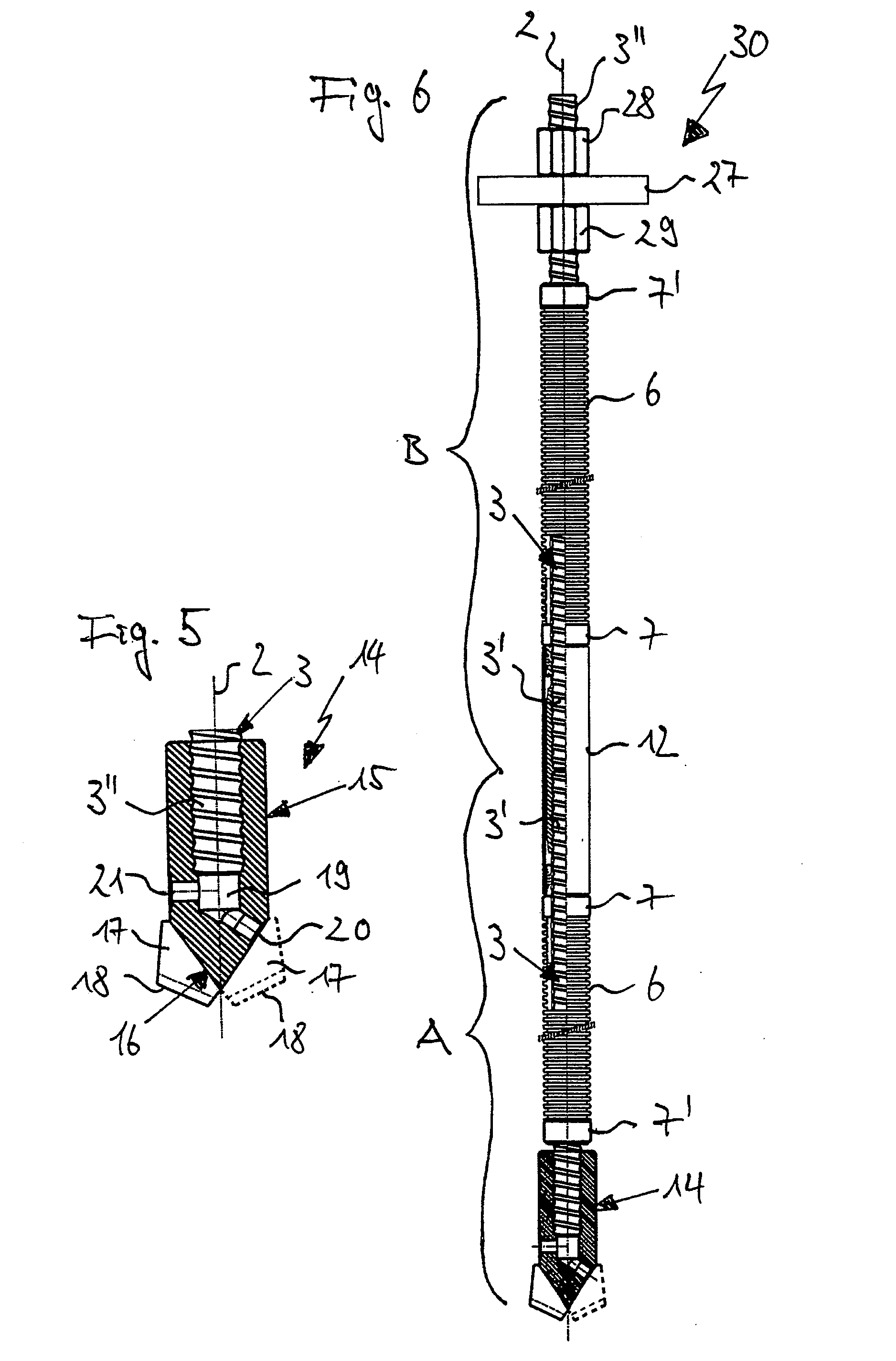 Corrosion-protected, self-drilling anchor and anchor subunit and method for the production thereof