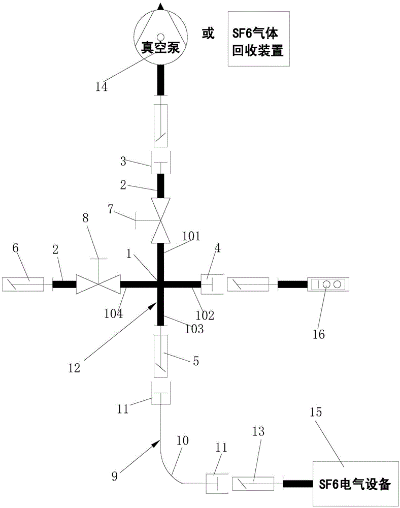 Fast vacuuming and inflation recovery connection device, vacuuming method and inflation method