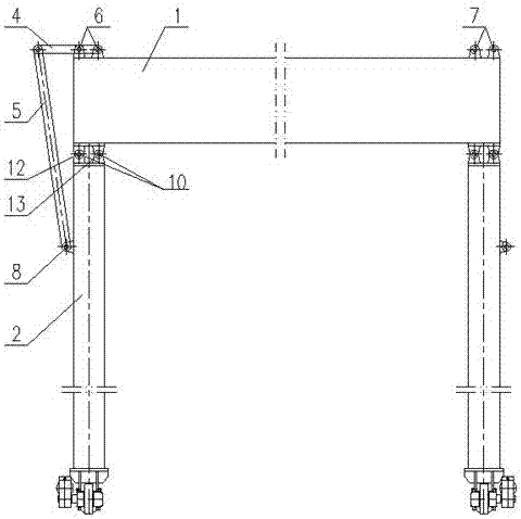 Combined type end beam connecting structure