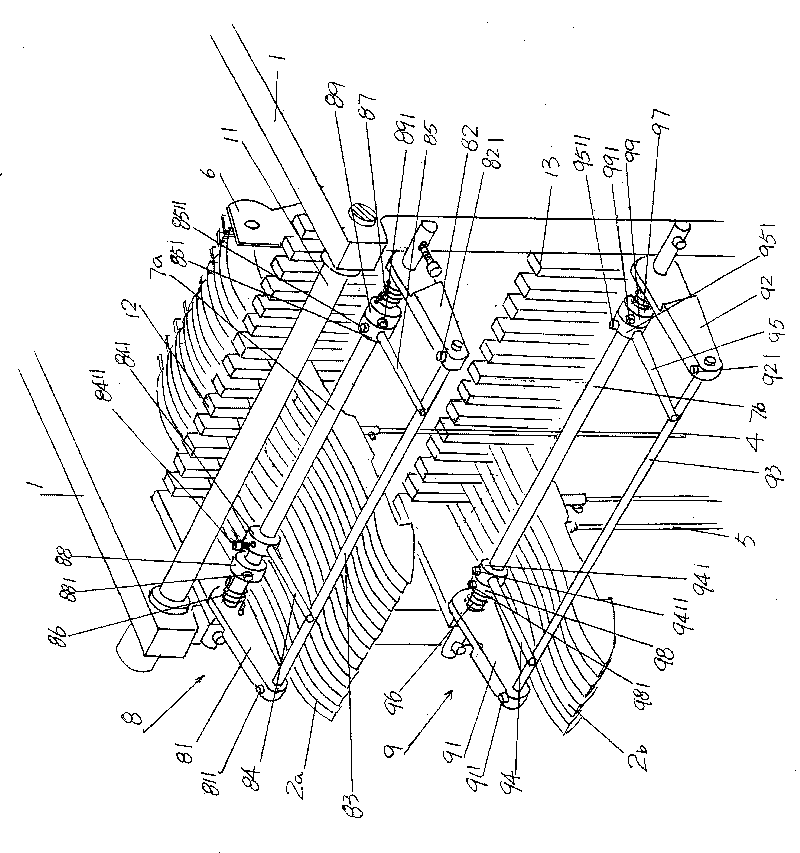 Draw hook rapid resetting mechanism for negative dobby shedding device