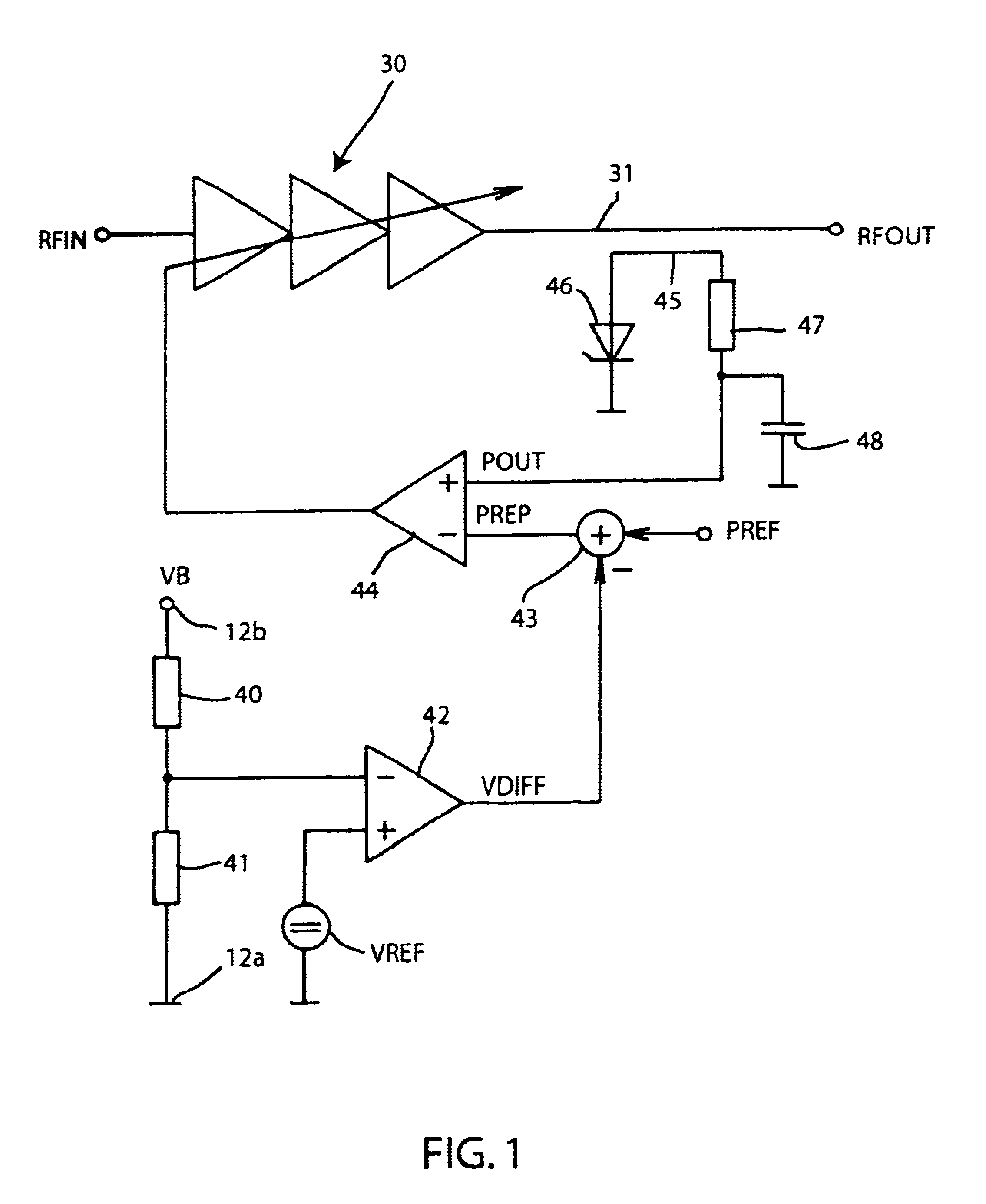Circuit configuration for controlling the transmitting power of a battery-operated transceiver