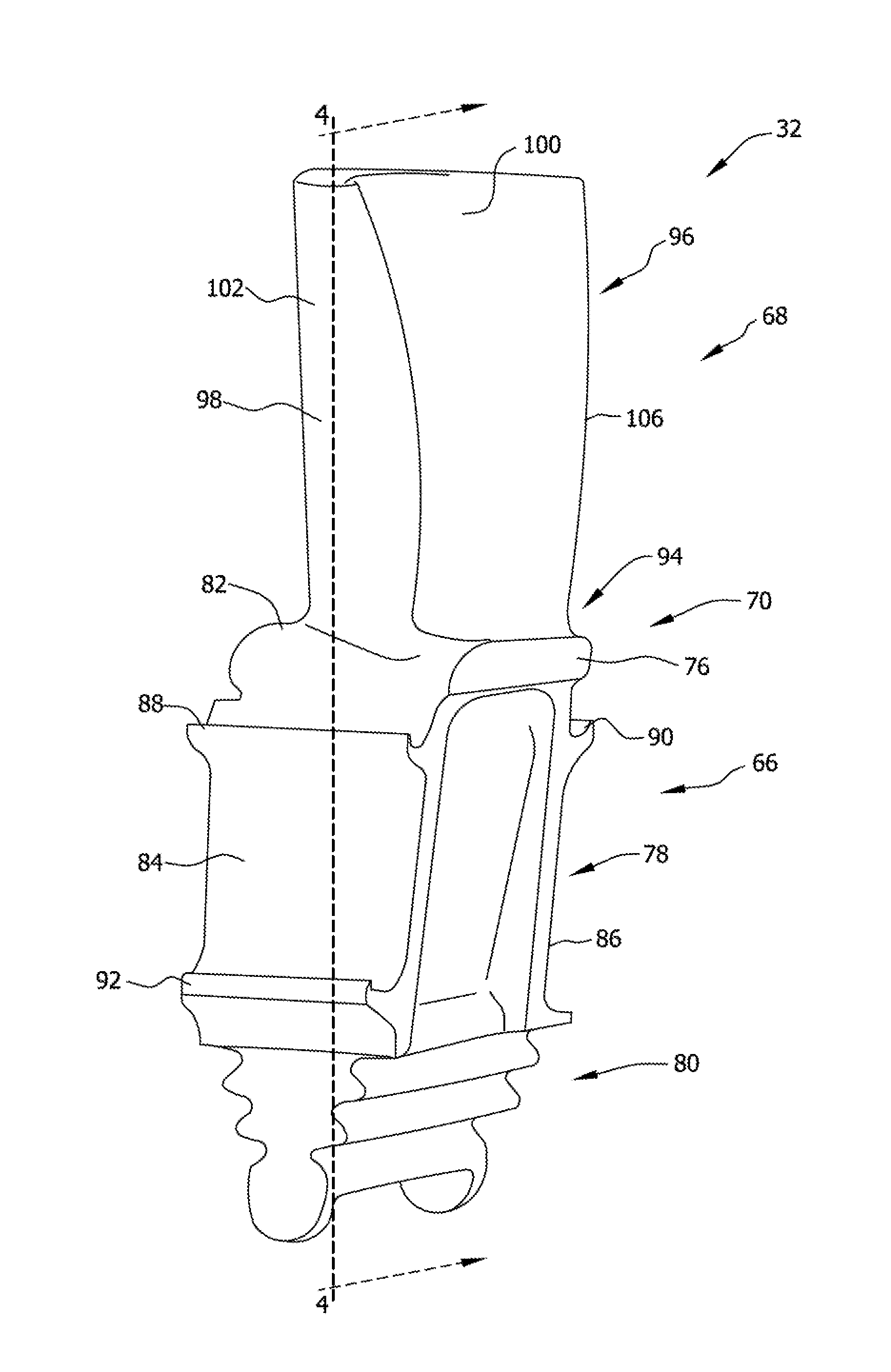 Turbine airfoil component assembly for use in a gas turbine engine and ...