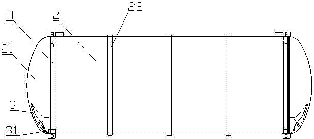Light swap tank-type container and assembling method thereof