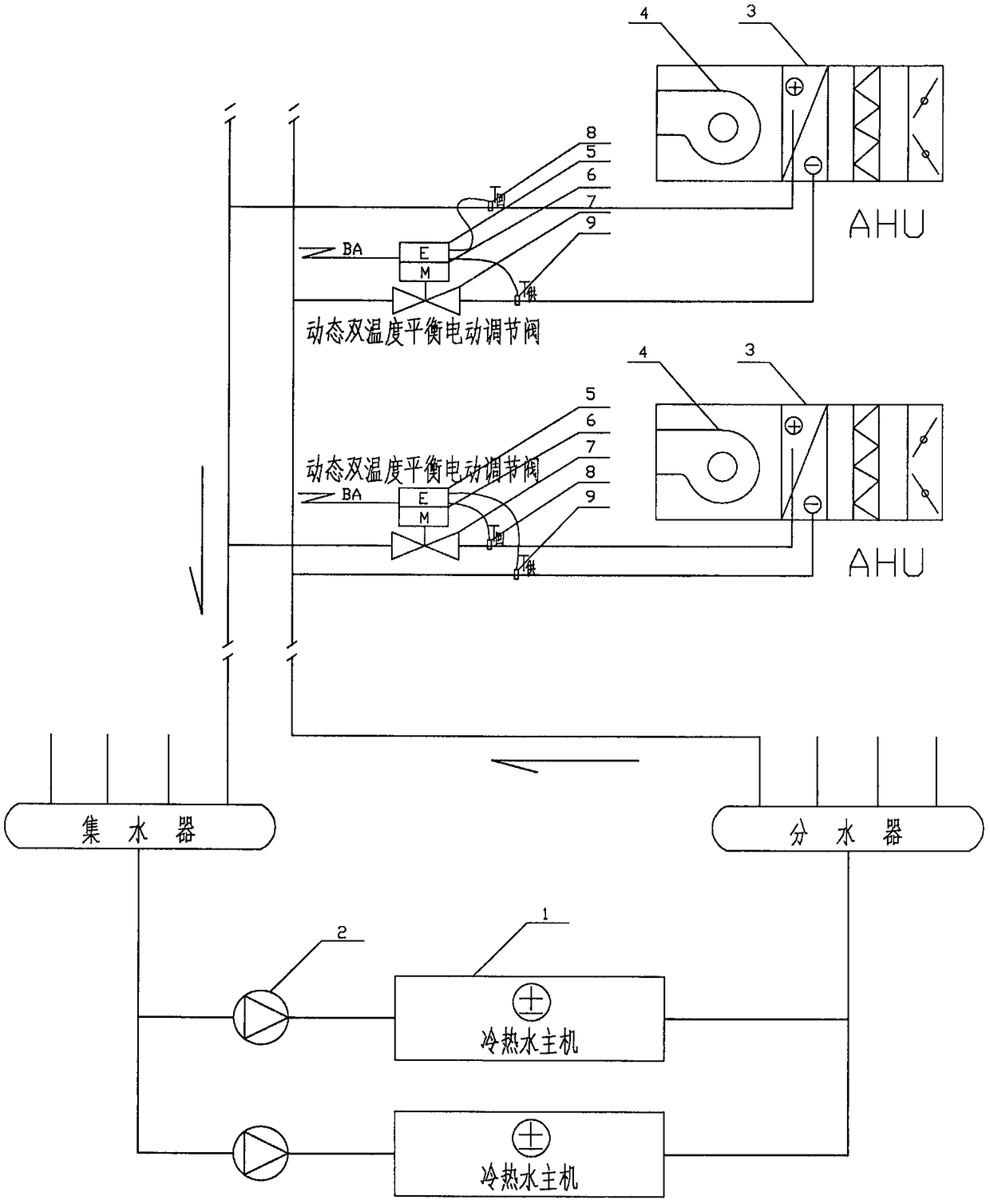 Dynamic dual-temperature balance electric regulating valve