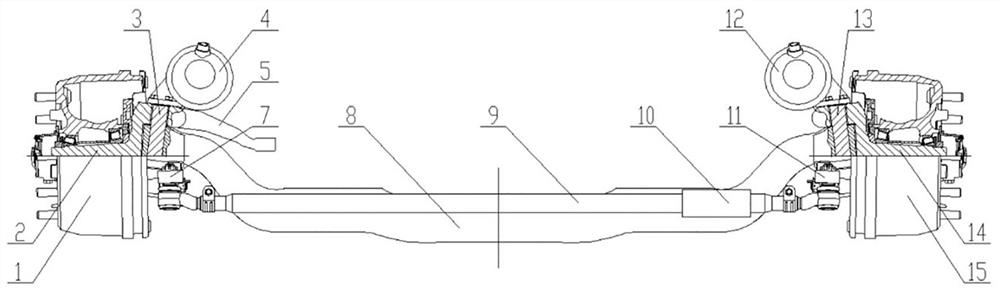 Axle assembly for commercial vehicle and use method of axle assembly