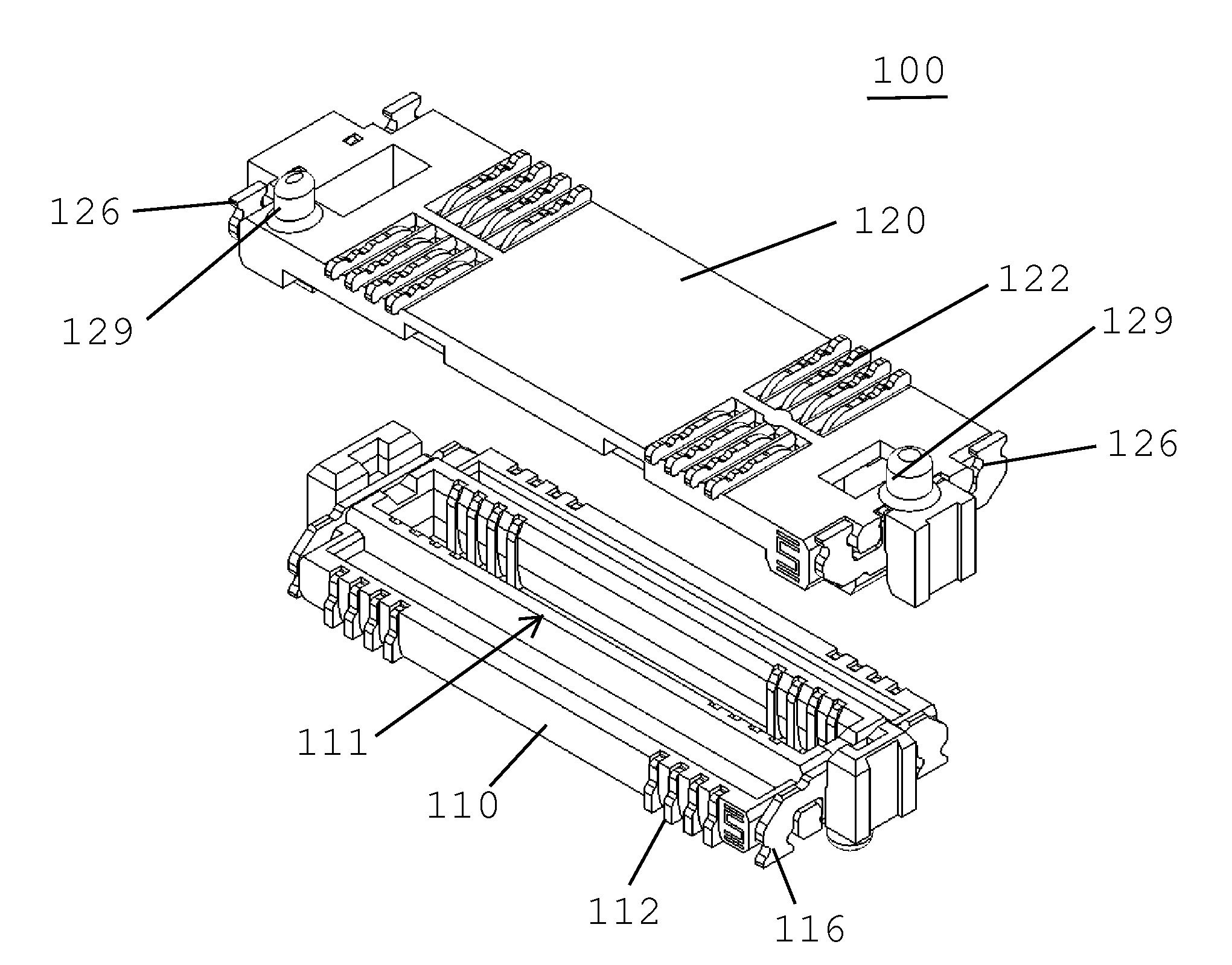 Low-profile mezzanine connector
