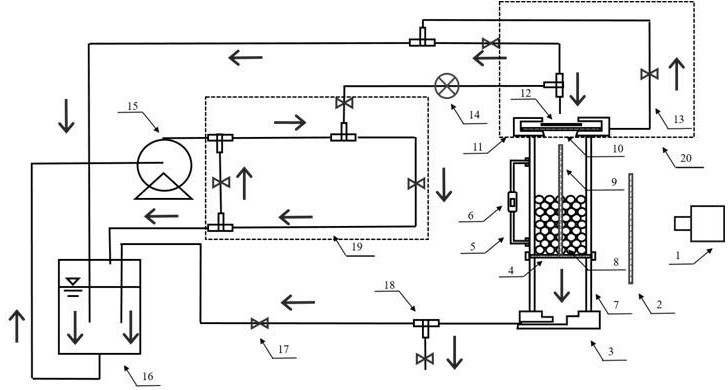 Device and method for observing vortex structure in porous medium transition flow