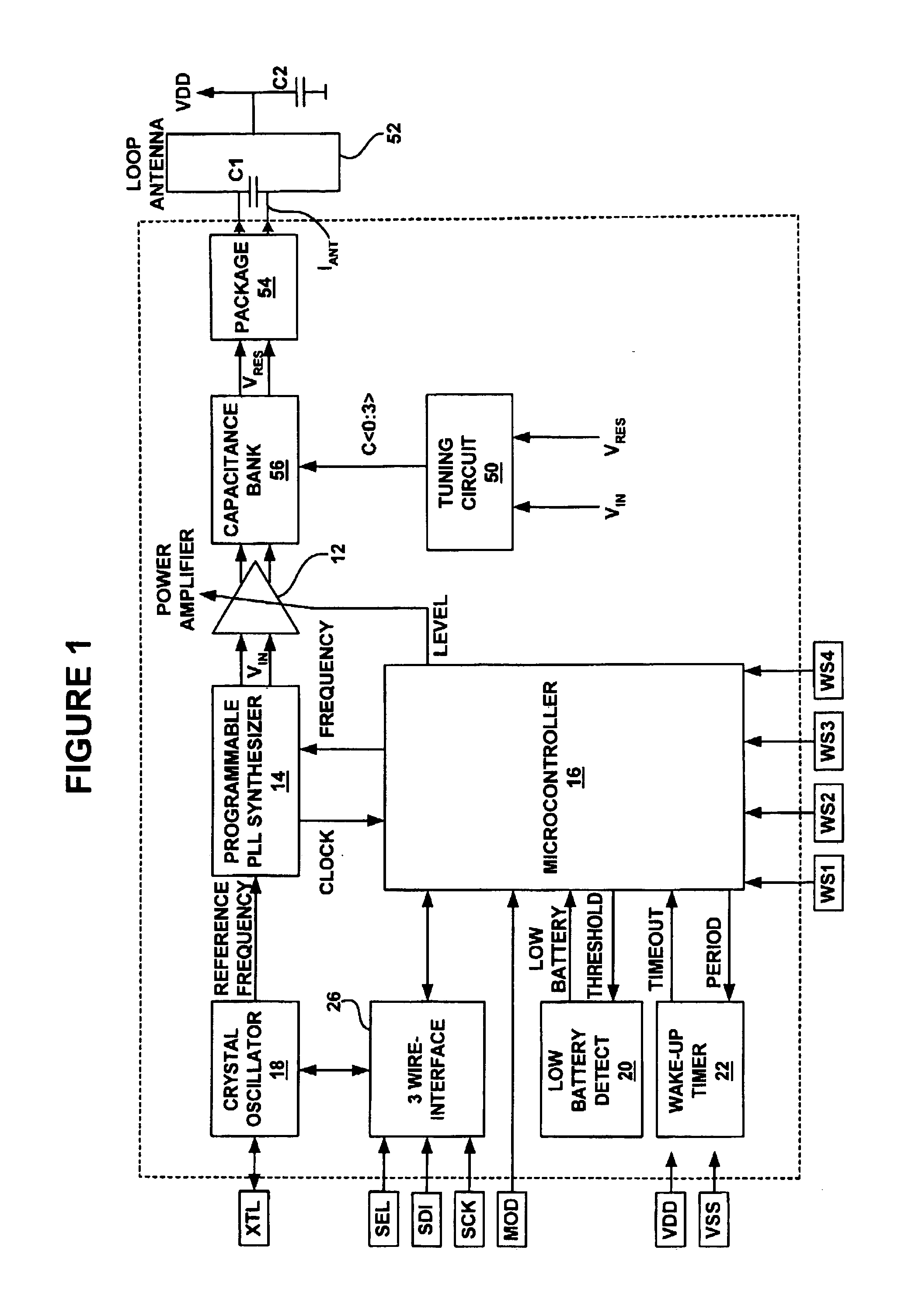 Method and apparatus for automatic tuning of a resonant loop antenna in a transceiver circuit