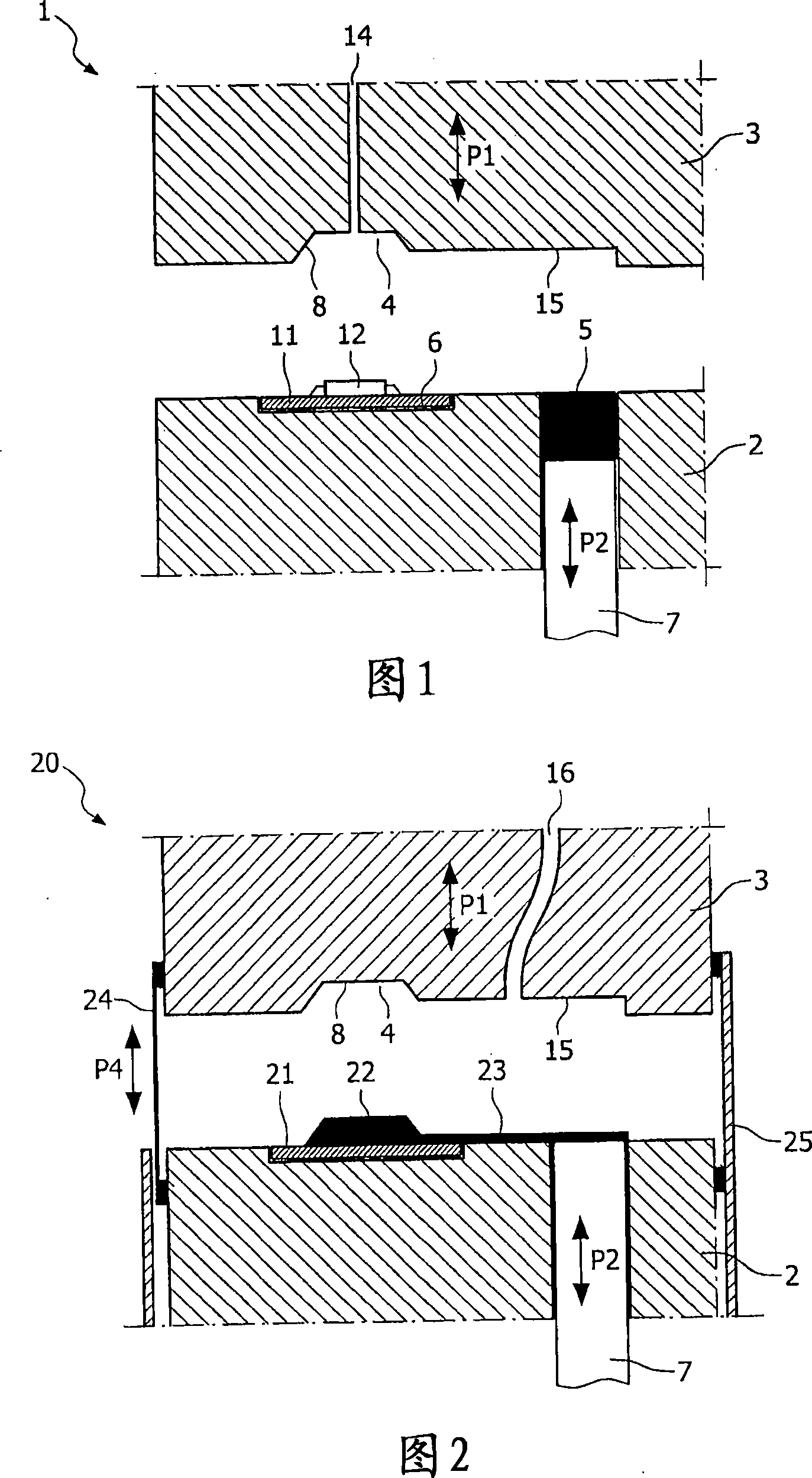 Method and device for encapsulating electronic components with a conditioning gas