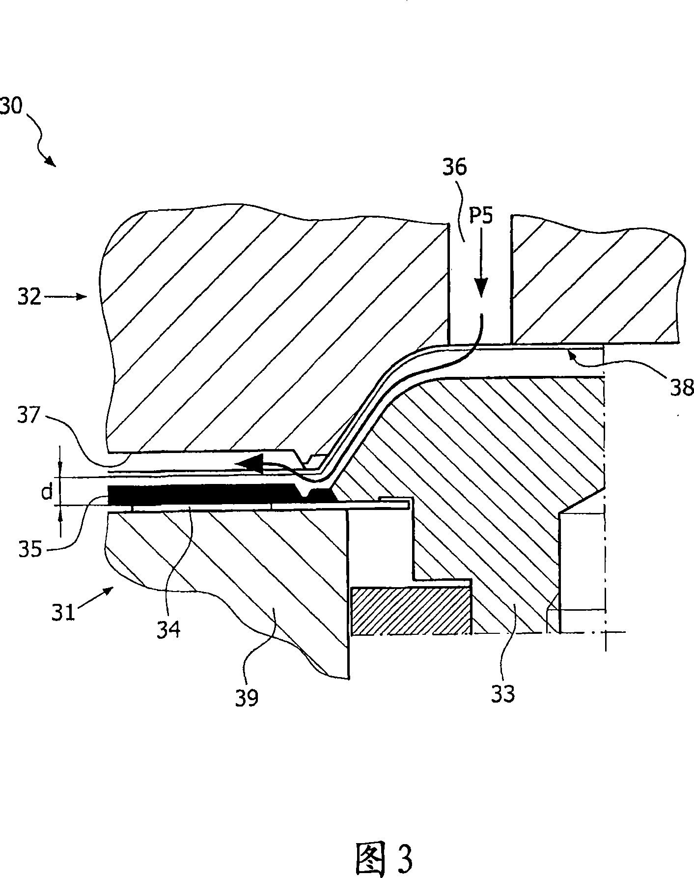 Method and device for encapsulating electronic components with a conditioning gas