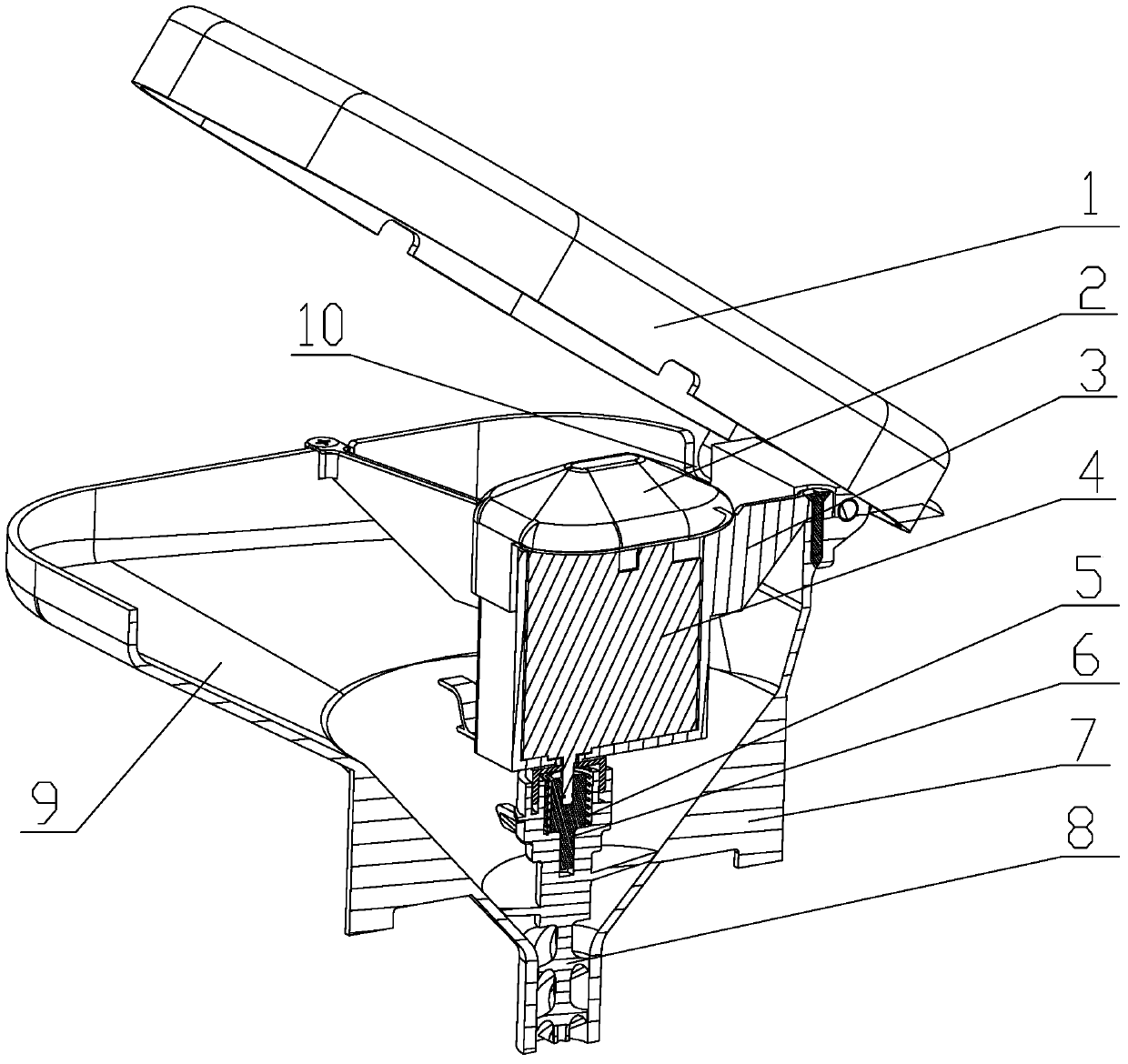 Automatic throwing device and method for detecting residual amount of throwing material, washing machine