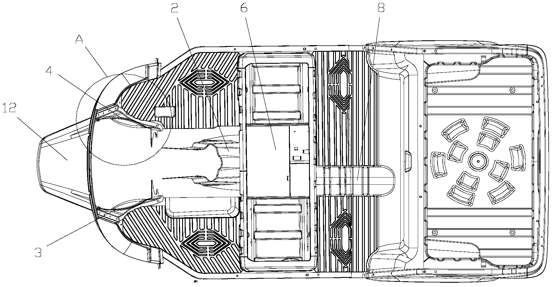 Inner flow-guiding vehicle body and tricycle thereof