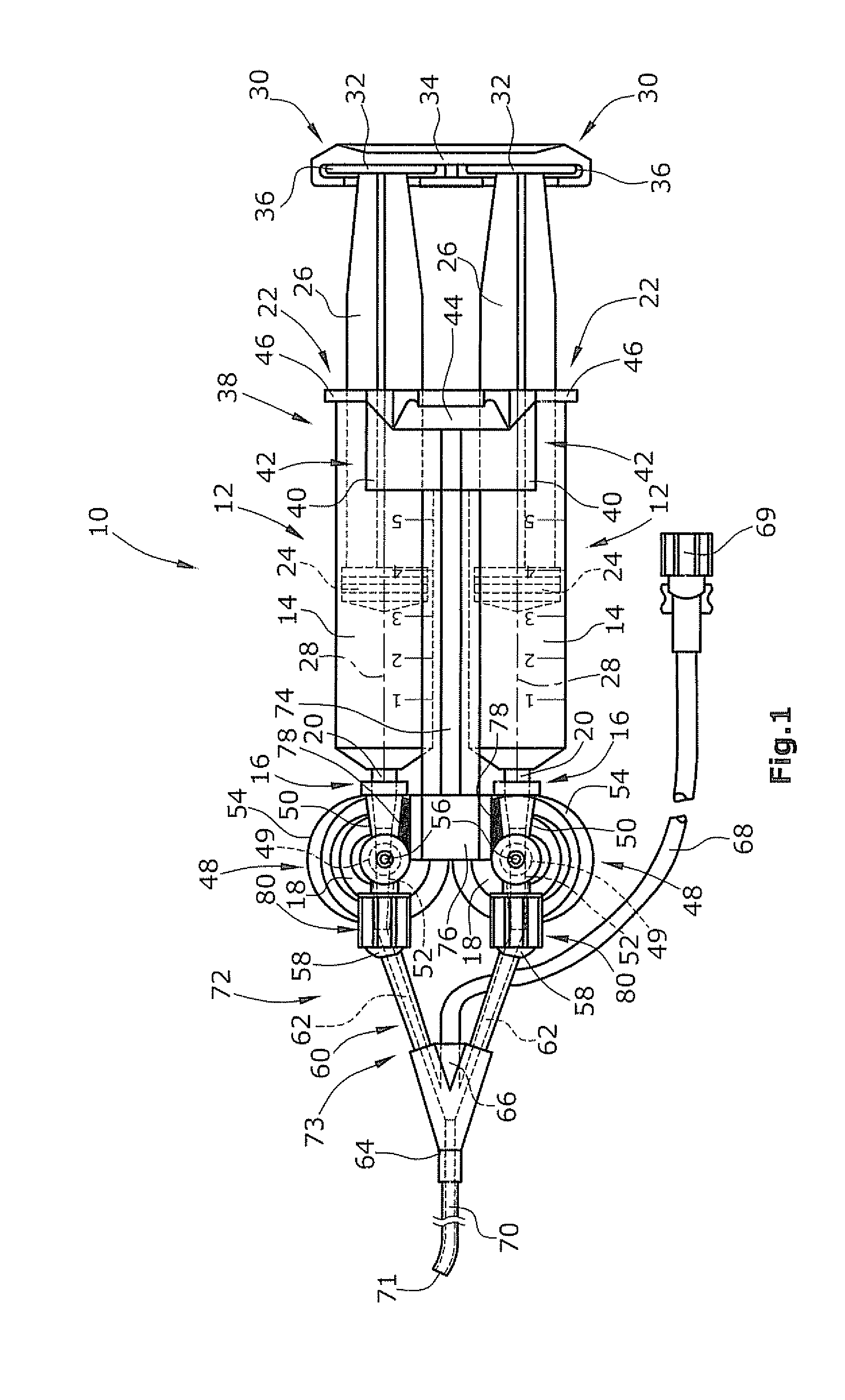Applicator device for applying a multi-component fluid