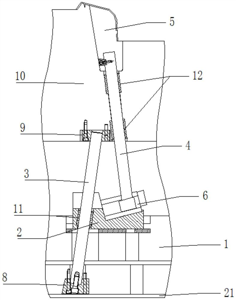 Inclined-ejector demoulding mechanism