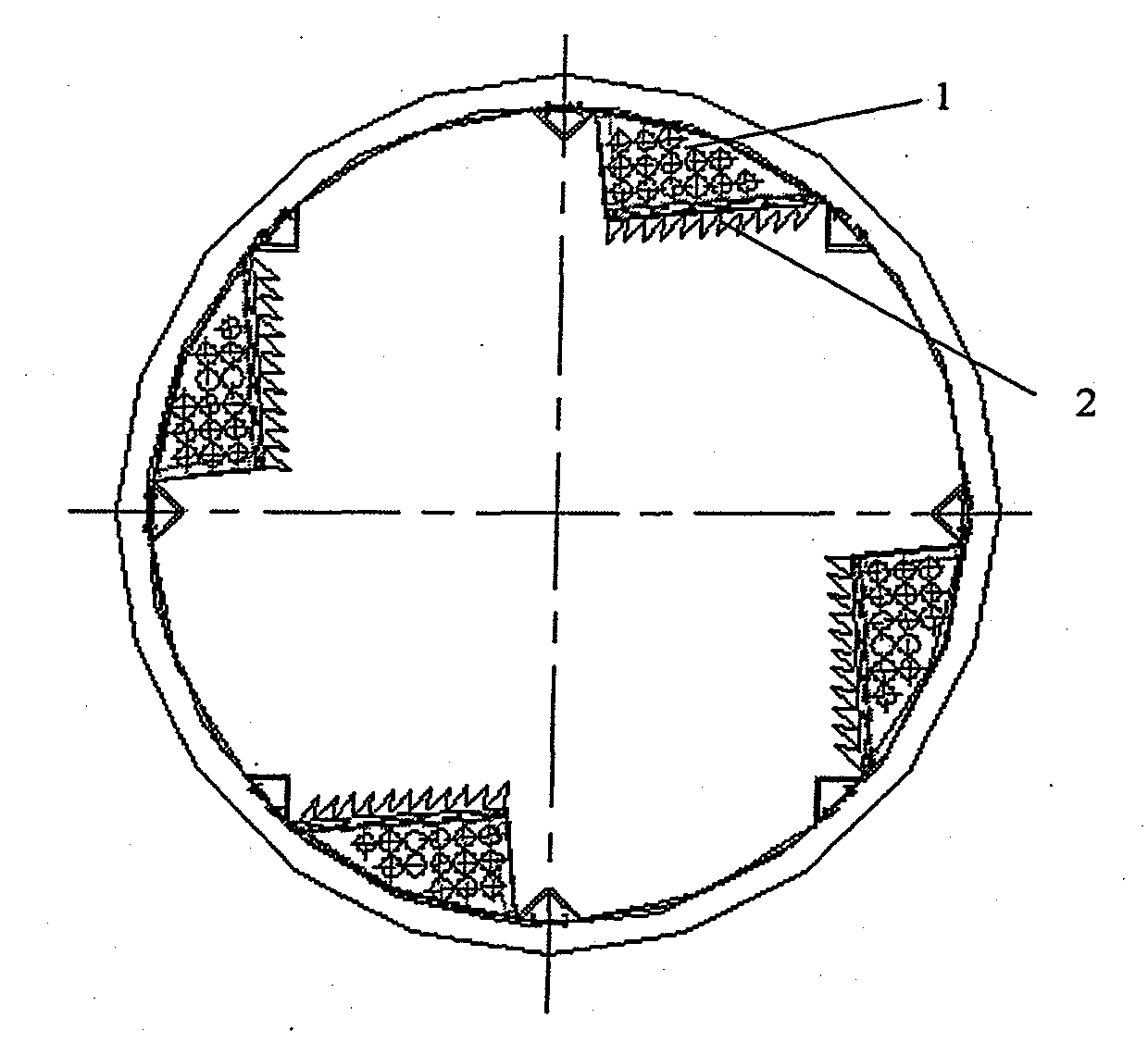 Bag-piercing cutter and drum screen internally provided with bag-piercing cutter