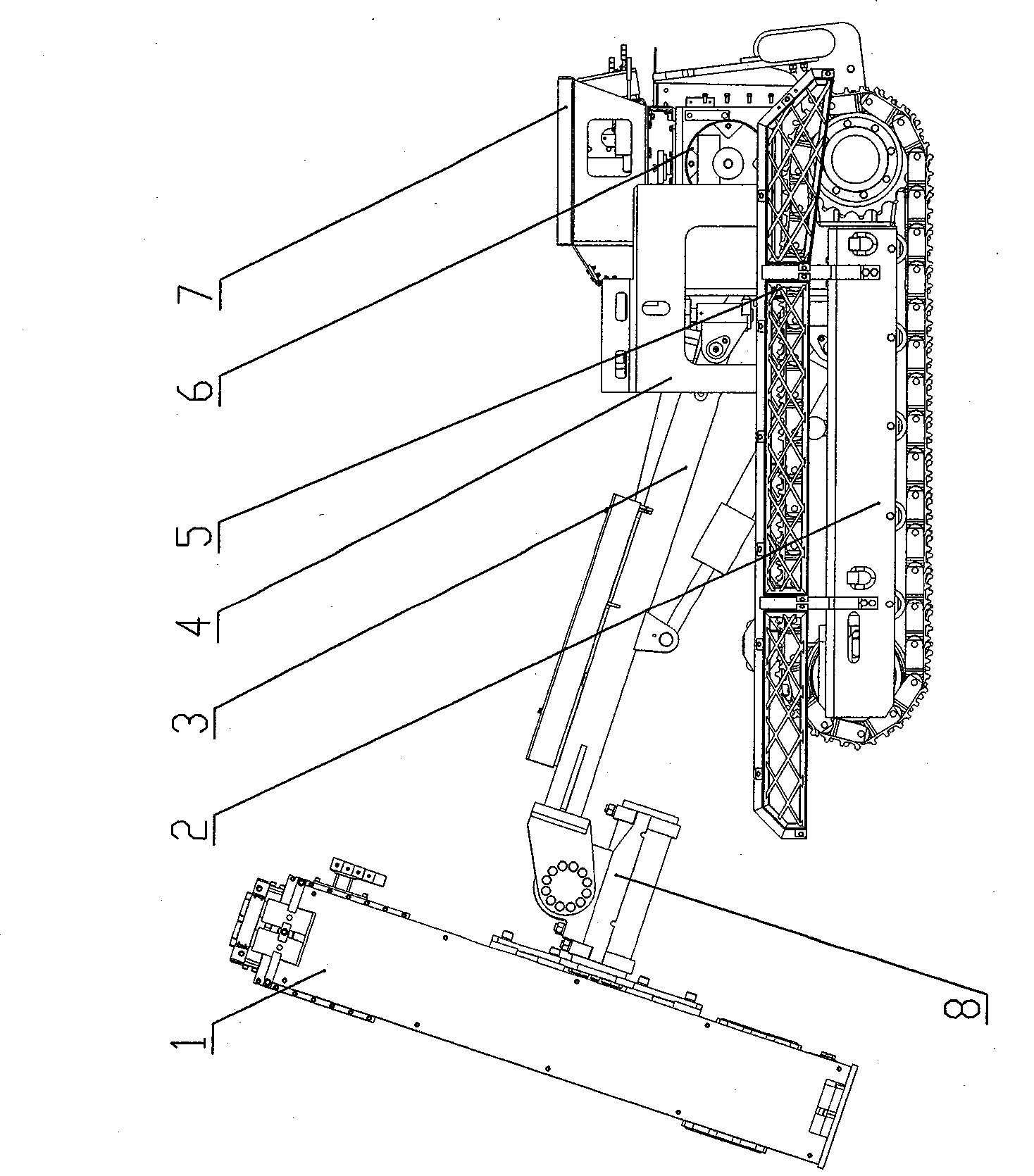 Pneumatic crawler hydraulic jumbo