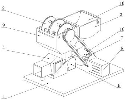 A crushing device for animal husbandry feed production