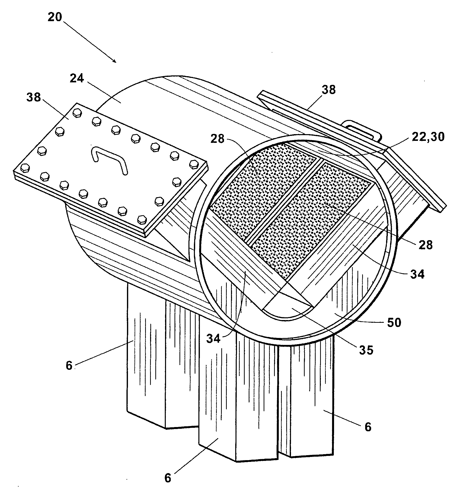 Catalytic converter system and element for diesel engines