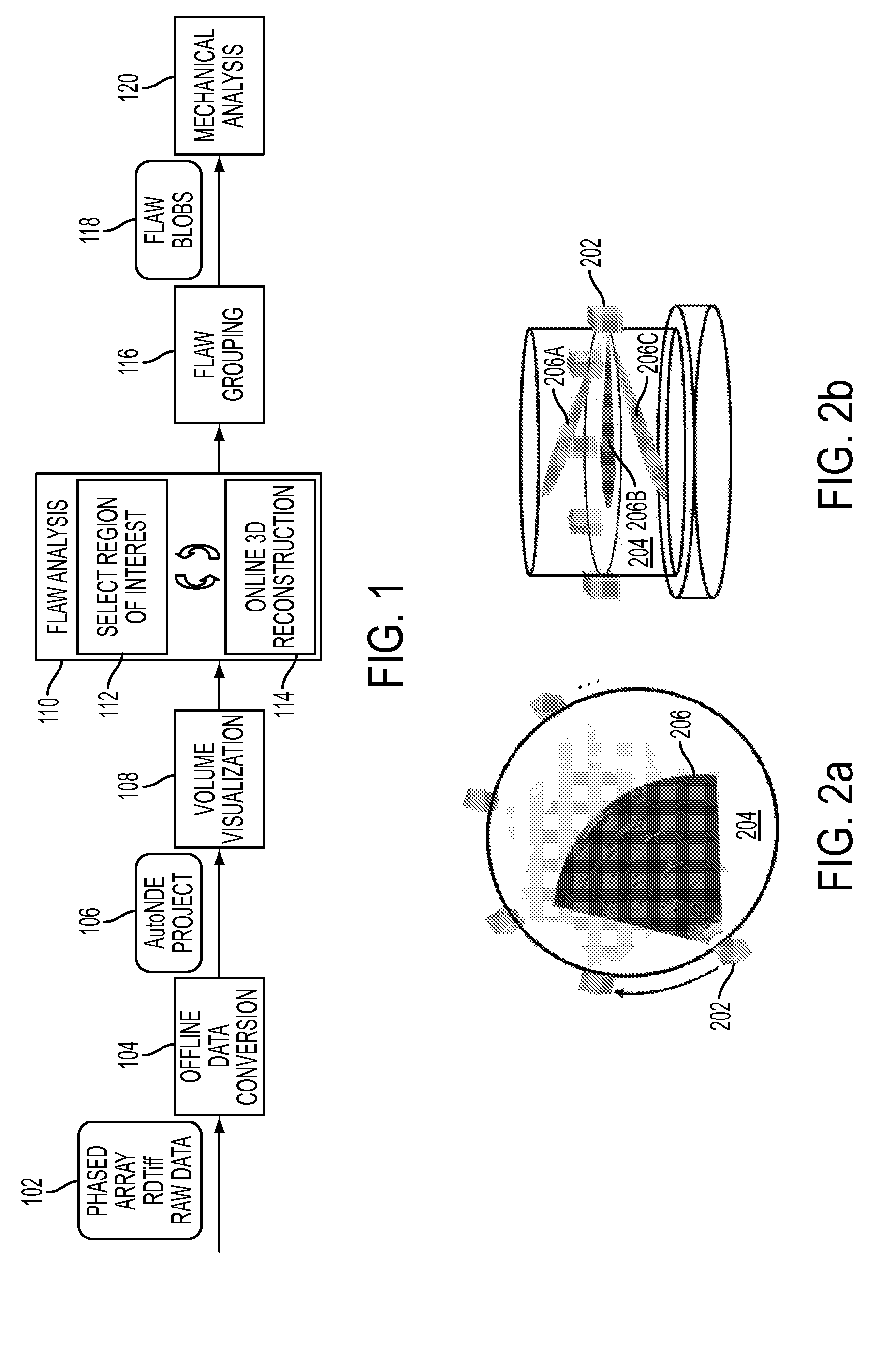 Method and Apparatus for Three-Dimensional Visualization and Analysis for Automatic Non-Destructive Examination of a Solid Rotor using Ultrasonic Phased Array