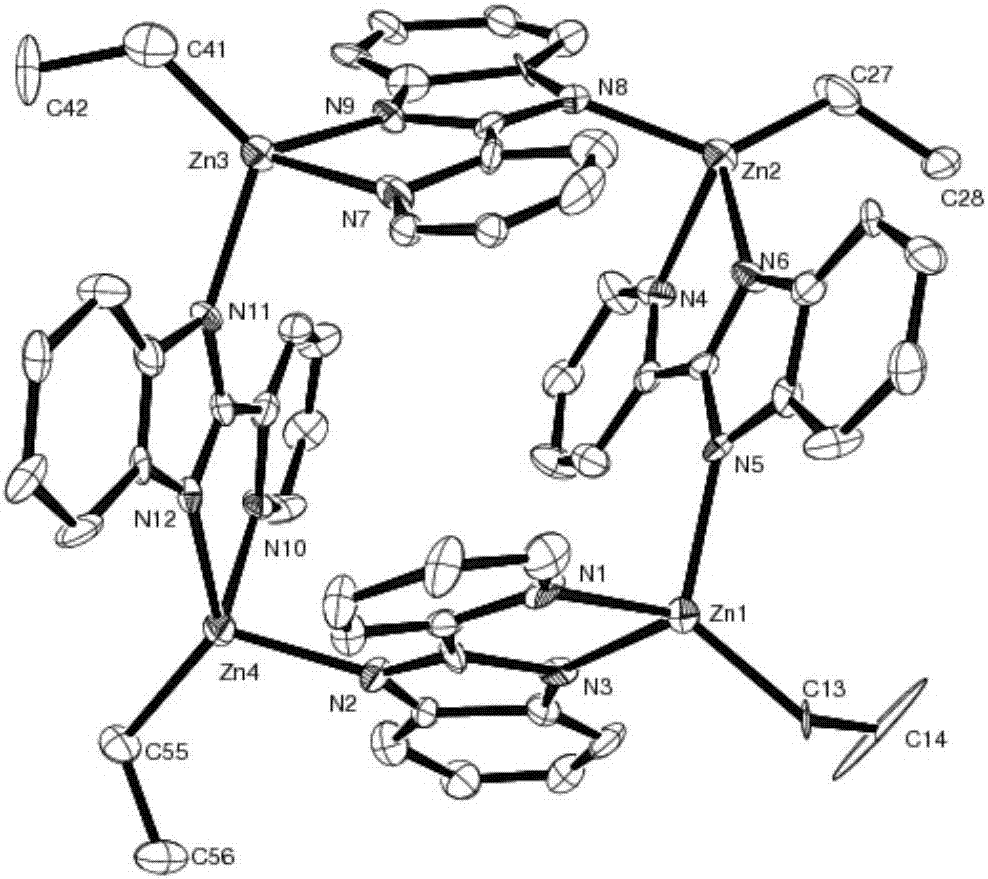 Caged 2-(2-pyridyl) benzimidazole zinc complex and its preparation method and application